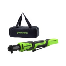 Гайковерт-трещотка аккумуляторный GreenWorks GD24RW, 24В, б/щет, 0-250 об/мин, 1/2DR, 80Нм, 70 мм, без АКБ и ЗУ, сумка 3804007
